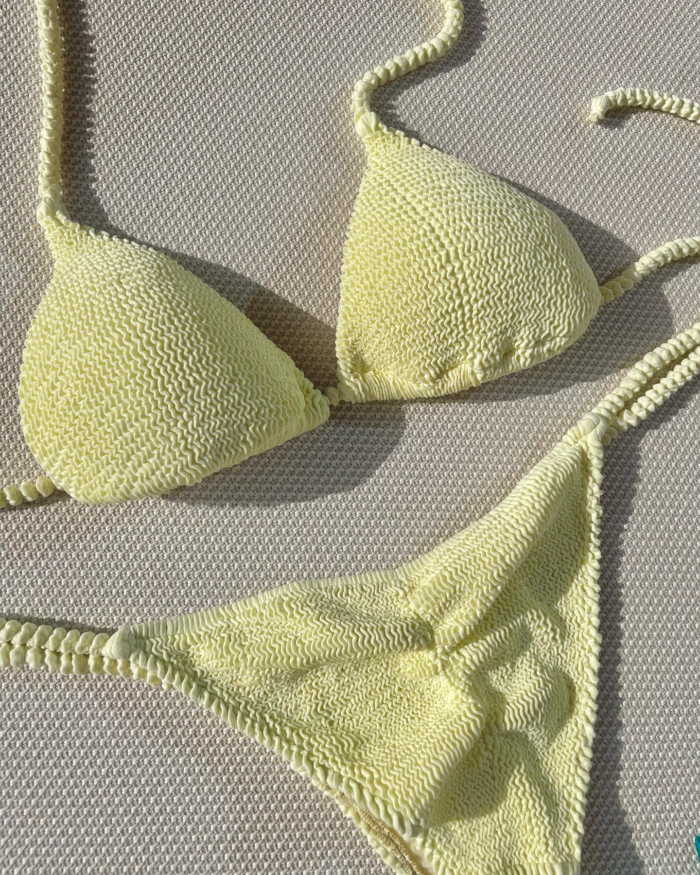 Crinkle bikini yellow