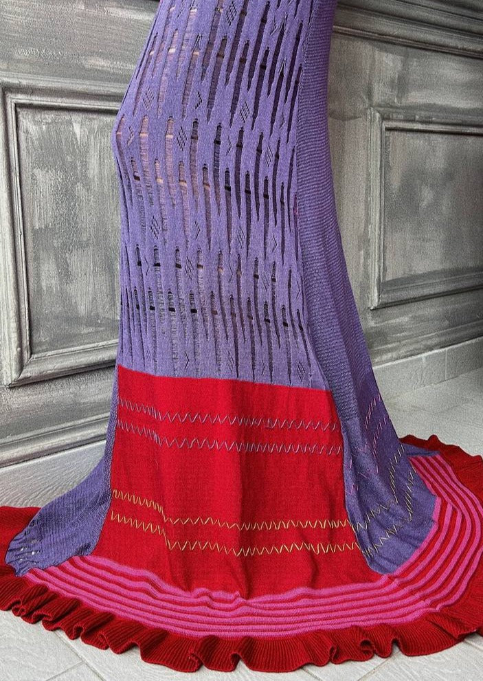 The long pink dress