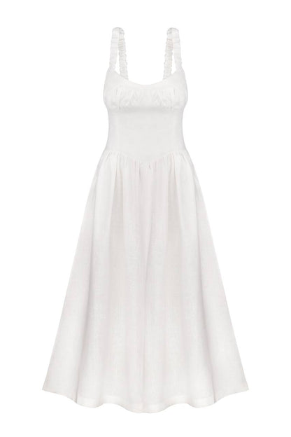 White linen dress