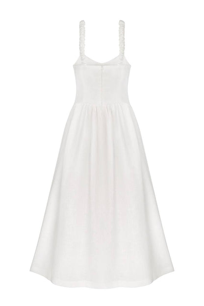 White linen dress