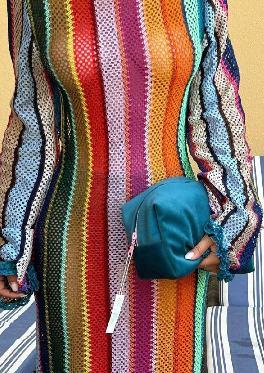 Girl in multicolor dress