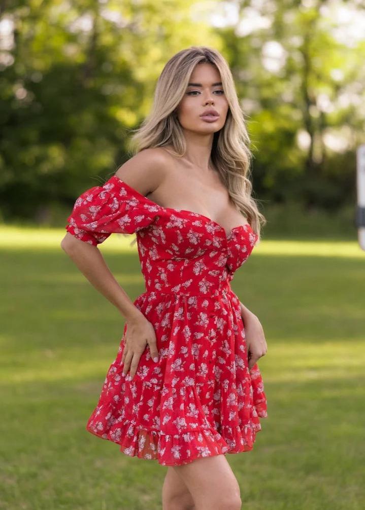 Girl in red dress