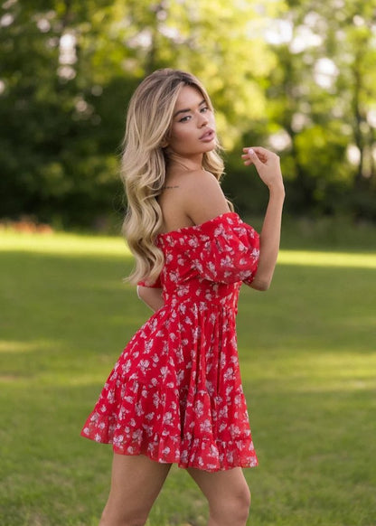 Girl in red dress