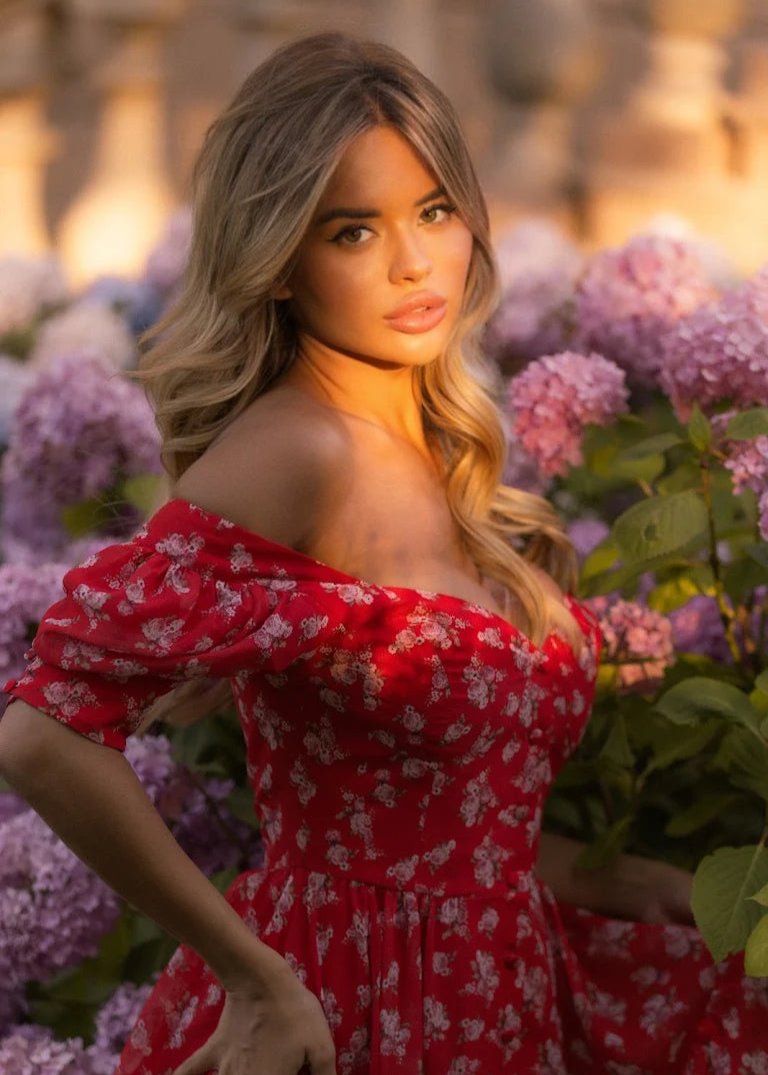 Girl in red dress