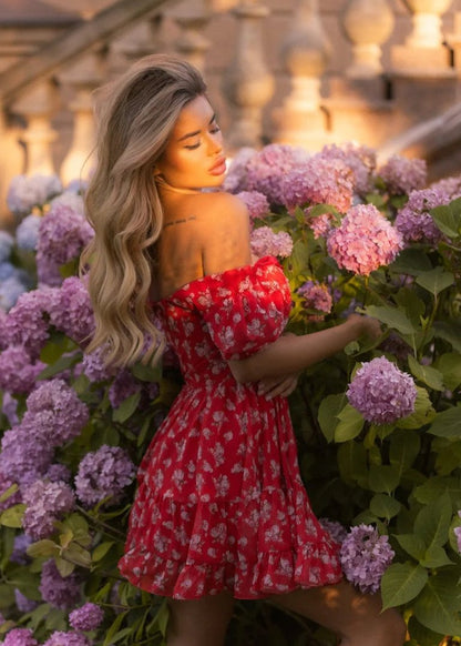 Girl in red dress