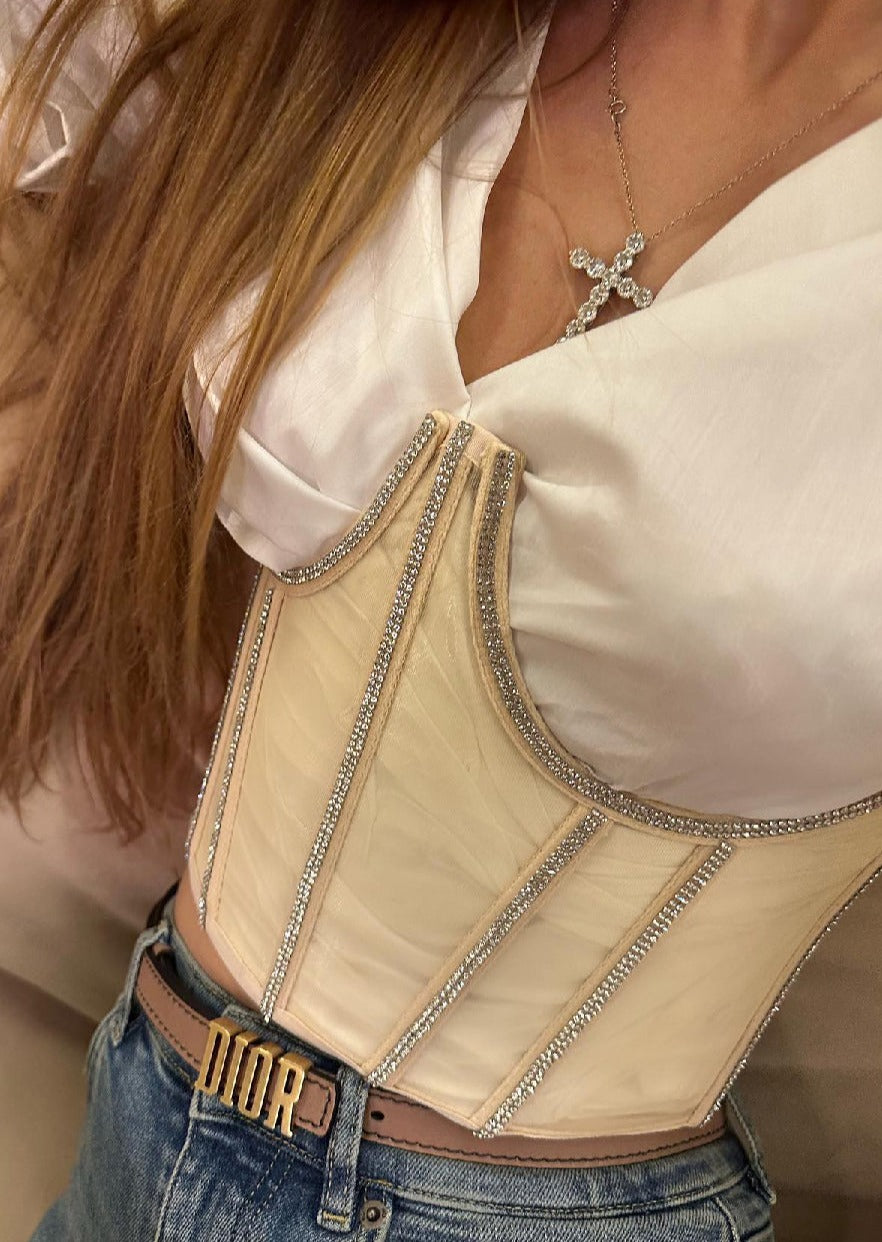 Girl in beige corset